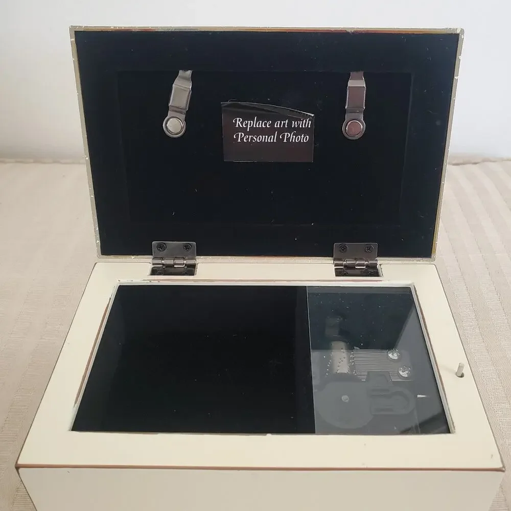 First Communion Jewelry Box Add Your Own Photo Off White